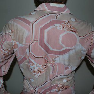 1970s DISCO men's shirt VINTAGE long sleeve long collar Arabian Moon